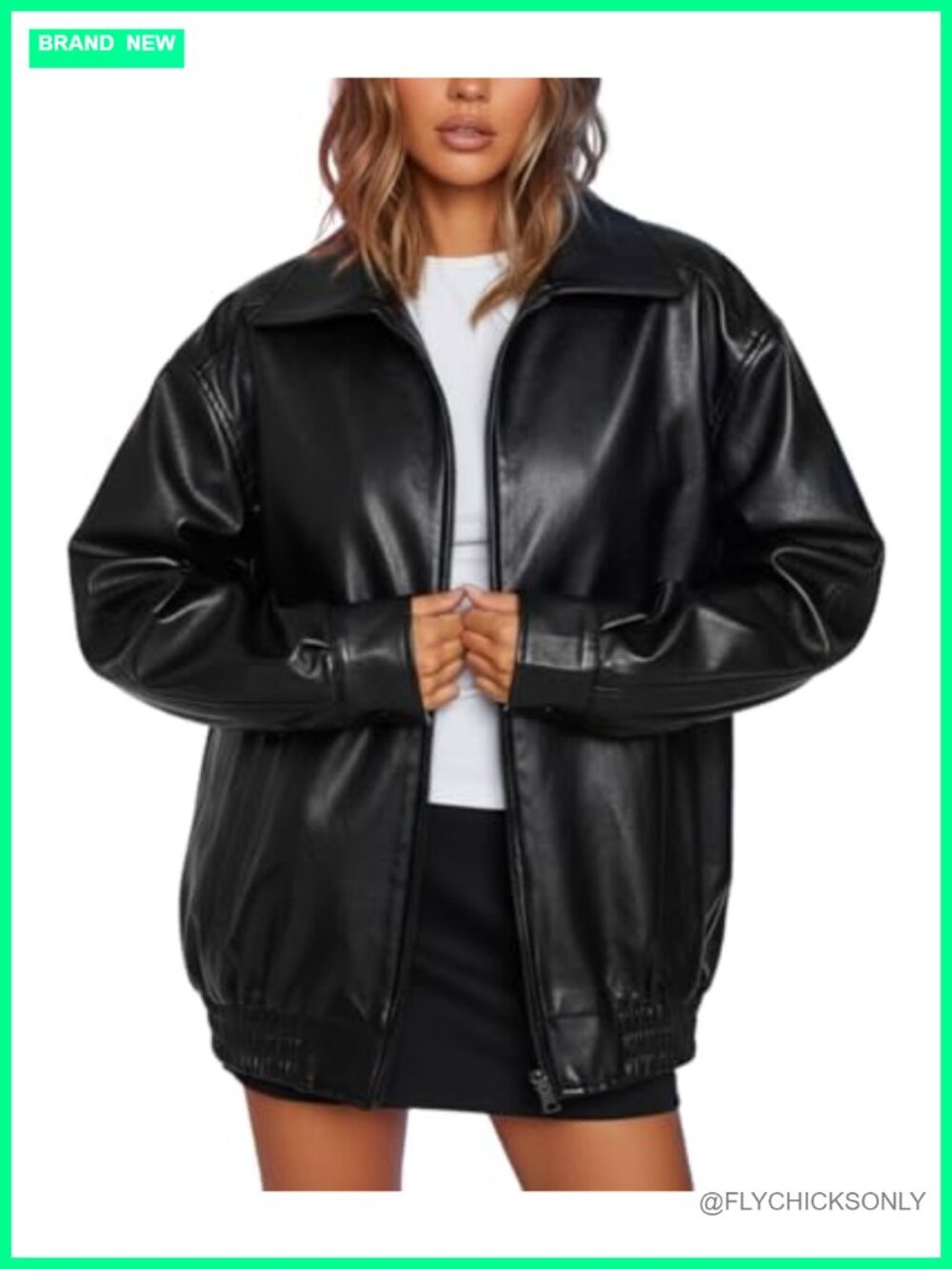 Oversized 100% Lambskin Leather Motorcycle Jacket Plus Size Zip Up